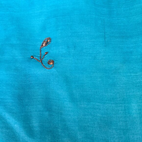 Vintage Turquoise A-line Skirt | Roselani Jasmin | Size X-Large - Picture 8 of 9